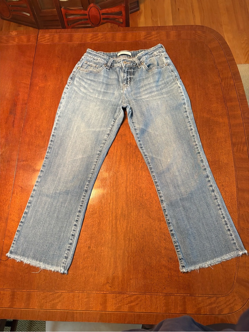 Eunina Mid Rise Crop Straight Leg Jeans